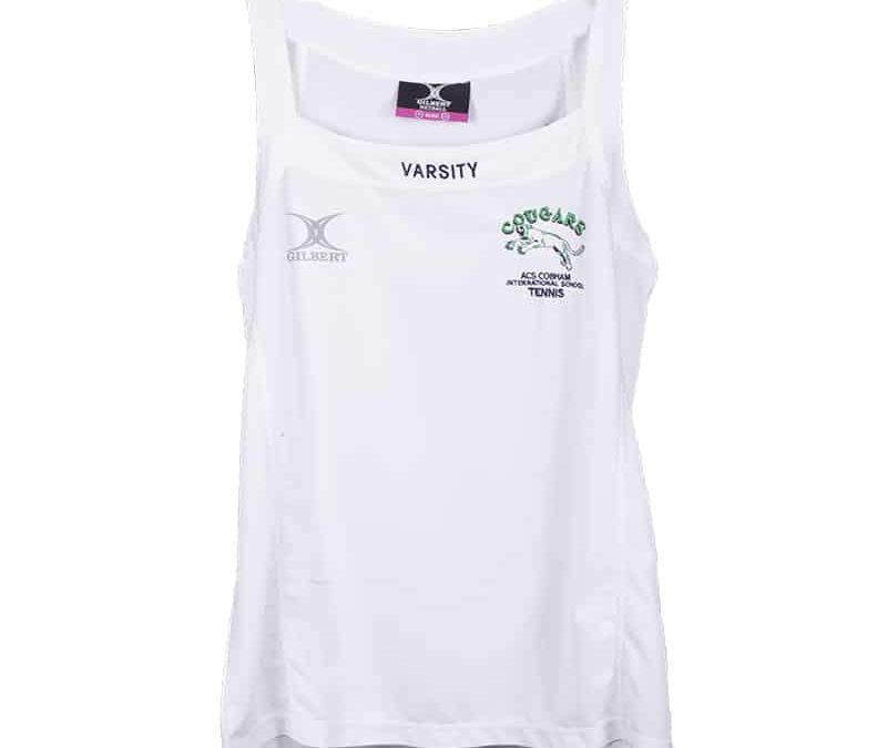 ACS Girls Varsity White Tennis Vest Unismart